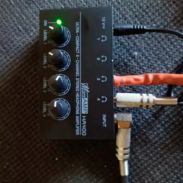 Amplificador de Fone Ouvido profissional C Fonte 4 Saidas Palco, rádio, studio HA400 Power - Image 5