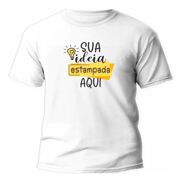 5 Camisetas Personalizada Unissex criamos sua Estampa Foto Imagem branca 100% Poliester - Image 4