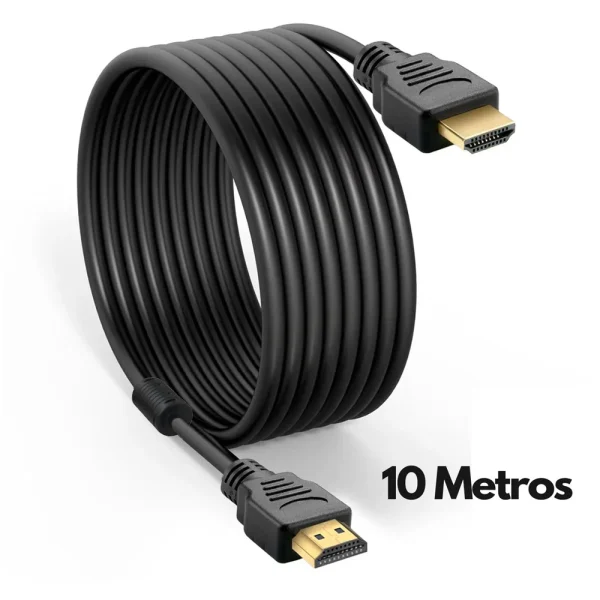 Cabo Hdmi 10m Metros com proteção Mts imagem 4k 3d Full Hd Blindado Tv Pc camera filmagem - Image 4