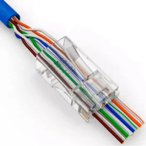 10 conector rj45 cat5e cat6 vazado gigabit banho de ouro cabo rede cftv utp