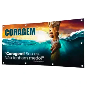 Faixa de lona colorida tamanho 2mt por 1mt com ilhós HD PRO Alta definição